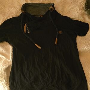 Leif Nelson Black Short Sleeve with Rope Drawstrings